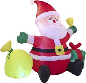 img 3 attached to 🎅 7 FT Lighted Santa Claus Inflatable Decoration for Xmas Party - Indoor/Outdoor Winter Decor with LED Lights