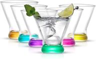 🍸 joyjolt hue martini glasses (7oz) - colored glass set of 6 for cocktails, margaritas, shrimp & juice logo