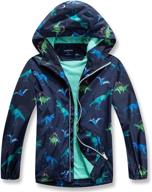 kid's waterproof lightweight rain jackets with hood, fleece lining, and windbreaker feature - boys and girls raincoats logo