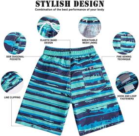 img 1 attached to FuelMeFoot Trunks Toddler Shorts Bathing Wave Blue