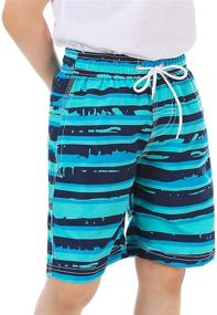 img 4 attached to FuelMeFoot Trunks Toddler Shorts Bathing Wave Blue