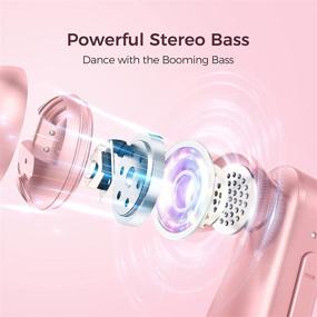 img 3 attached to 🎧 Розовые беспроводные наушники Bluetooth Solo Pink Flame: мощный бас, стереозвук, быстрая зарядка, водонепроницаемость IPX7 - идеальны для спорта, беспроводные наушники с микрофоном