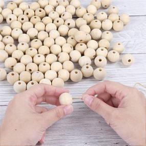 img 1 attached to 🔘 UOONY 20mm Round Wooden Beads for Crafts, 300pcs Natural Unfinished Wood Loose Beads, Christmas Tree Garland Making, Craft Spacer Beads, Necklace Garland Making