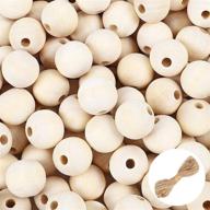 🔘 uoony 20mm round wooden beads for crafts, 300pcs natural unfinished wood loose beads, christmas tree garland making, craft spacer beads, necklace garland making logo