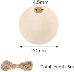 img 3 attached to 🔘 UOONY 20mm Round Wooden Beads for Crafts, 300pcs Natural Unfinished Wood Loose Beads, Christmas Tree Garland Making, Craft Spacer Beads, Necklace Garland Making