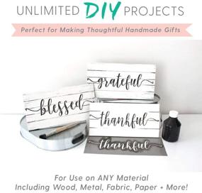 img 1 attached to 🏡 Country Farmhouse Grateful Thankful Blessed Calligraphy Stencil Set - 3 Reusable Sign Stencils for Easy Rustic DIY Décor