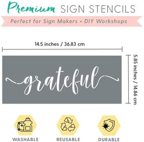 img 2 attached to 🏡 Country Farmhouse Grateful Thankful Blessed Calligraphy Stencil Set - 3 Reusable Sign Stencils for Easy Rustic DIY Décor