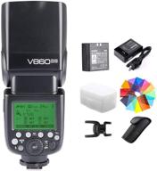 📸 godox v860ii-n kit: i-ttl gn60 2.4g hss 1/8000s li-ion battery flash для nikon d800 d700 d7100 d5200 d300 d300s d3200 d3100 d200 d70s d810 d610 d90 d750 и диффузор - лучшее световое решение логотип