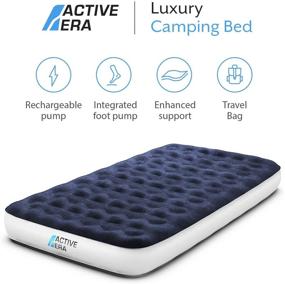 img 3 attached to Active Era Twin Air Mattress with Built-in Pump and USB Rechargeable Pump - Luxury Camping Air Mattress, Single Air Mattress for Tent Camping with Travel Bag