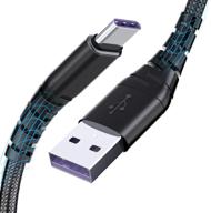 6-футовый кабель usb c - кабель зарядки essri type c 6 футов, быстрая зарядка, плетеный нейлоновый шнур (3а) для samsung galaxy s9, s8, note 9, note 8, galaxy note 20, 10, s21, s20, s10 plus логотип