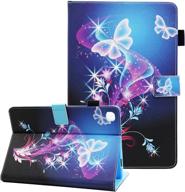 🌸 seo-optimized nannxiebky multi-angle viewing leather folio stand wallet case for samsung galaxy tab a7 10.4 (model sm-t500 / t505 / t507) - butterfly flower design logo