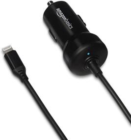 img 2 attached to 5-пакетный автомобильный зарядное устройство Amazon Basics с коиловым кабелем Lightning - 5V 12W - 18 дюймов, черное