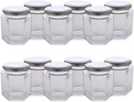 🍯 dii set of 12 large hexagon clear glass jars for parties, honey, liquids, spices, baby food, weddings & more - convenient magnetic closure логотип