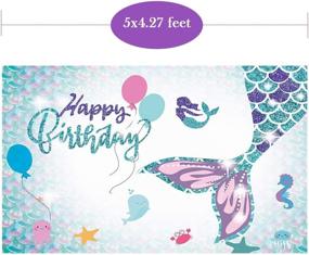 img 1 attached to 114PCS Mermaid Birthday Party Decorations: Balloon & Mermaid Tail Background Banner - Little Mermaid Party Supplies for Baby Girl's Birthday Party, Backdrop Wall Room Décor