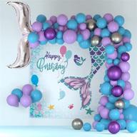 114pcs mermaid birthday party decorations: balloon & mermaid tail background banner - little mermaid party supplies for baby girl's birthday party, backdrop wall room décor логотип