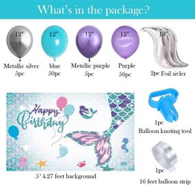 img 2 attached to 114PCS Mermaid Birthday Party Decorations: Balloon & Mermaid Tail Background Banner - Little Mermaid Party Supplies for Baby Girl's Birthday Party, Backdrop Wall Room Décor