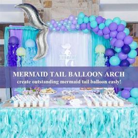 img 3 attached to 114PCS Mermaid Birthday Party Decorations: Balloon & Mermaid Tail Background Banner - Little Mermaid Party Supplies for Baby Girl's Birthday Party, Backdrop Wall Room Décor