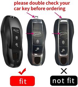 img 3 attached to 🔑 High-Quality Aluminum Alloy Silicone Key Fob Cover Case Shell Holder for Cayenne Boxster Panamera Macan 718/911/918