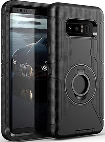 img 3 attached to E LV Holster Case for Galaxy Note 8 - Full Body Protective Case with Kickstand and Belt Swivel Clip - Black