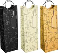 cakewalk silhouette single bottle kraft paper wine bag in elegant black, gold, and silver логотип