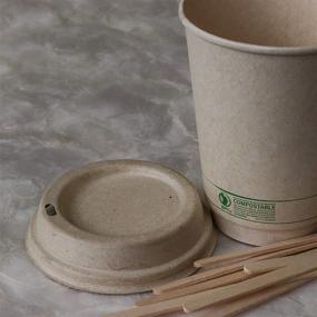 img 2 attached to ☕️ Premium Disposable Compostable Coffee Cups with Stirrers, Sleeves, and Biodegradable Lids - 12 oz - 75 Pack