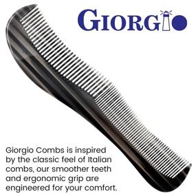 img 1 attached to Гребень для укладки и украшения волос Giorgio G65 Classic Dresser Contour Comb: для средних и толстых волос, сборный наставной курс, черный гребень для парикмахерских работ, пилочного метода создания среза, ручной изготовки и ручной полировки.