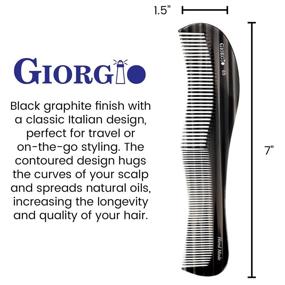 img 3 attached to Гребень для укладки и украшения волос Giorgio G65 Classic Dresser Contour Comb: для средних и толстых волос, сборный наставной курс, черный гребень для парикмахерских работ, пилочного метода создания среза, ручной изготовки и ручной полировки.