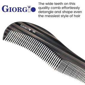 img 2 attached to Гребень для укладки и украшения волос Giorgio G65 Classic Dresser Contour Comb: для средних и толстых волос, сборный наставной курс, черный гребень для парикмахерских работ, пилочного метода создания среза, ручной изготовки и ручной полировки.