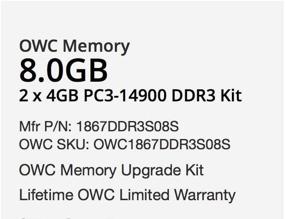 img 3 attached to OWC 8GB (2 X 4GB) 1867 MHZ DDR3 SO-DIMM PC3-14900 204 Pin CL11 Memory Upgrade