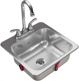 img 3 attached to 🚰 KINDRED Stainless Steel, All-in-One Kit 15 x 6-inch Deep Drop-in Bar or Utility Sink in Satin, FBFS602NKIT, Size