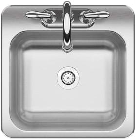 img 2 attached to 🚰 KINDRED Stainless Steel, All-in-One Kit 15 x 6-inch Deep Drop-in Bar or Utility Sink in Satin, FBFS602NKIT, Size
