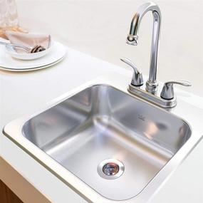img 4 attached to 🚰 KINDRED Stainless Steel, All-in-One Kit 15 x 6-inch Deep Drop-in Bar or Utility Sink in Satin, FBFS602NKIT, Size