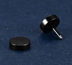 img 3 attached to 🌟 Punk Body Piercing Titanium Steel Round Barbell Stud Earrings - Xusamss: Unleash Your Edgy Style!