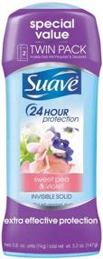 img 1 attached to 🌸 Suave Naturals Sweet Pea & Violet Invisible Solid Antiperspirant Deodorant - 2.6 oz (4 Pack)