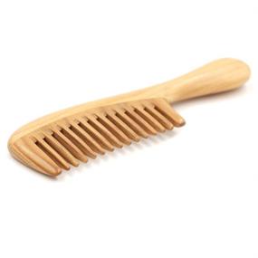 img 3 attached to 🌿 Handmade Natural Green Sandalwood Hair Comb - Wide Tooth Comb for Detangling and Preventing Tangles in Curly Hair - No Static