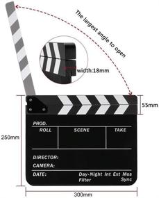 img 1 attached to 🎬 Coolbuy112 Movie Directors Clapboard: Acrylic Clapper Board Set with Magnetic Blackboard Eraser & Custom Pens for Film Slate, Photography, Studio, Video, TV, Cut Action Scene