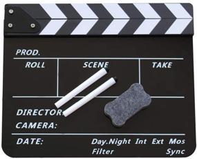 img 4 attached to 🎬 Coolbuy112 Movie Directors Clapboard: Acrylic Clapper Board Set with Magnetic Blackboard Eraser & Custom Pens for Film Slate, Photography, Studio, Video, TV, Cut Action Scene