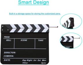 img 2 attached to 🎬 Coolbuy112 Movie Directors Clapboard: Acrylic Clapper Board Set with Magnetic Blackboard Eraser & Custom Pens for Film Slate, Photography, Studio, Video, TV, Cut Action Scene