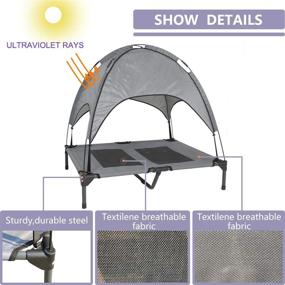 img 3 attached to A.FATI Elevated Dog Bed with Cooling Canopy: Ideal for Large Dogs - Perfect for 🐶 Outdoor & Indoor Use, Camping, Traveling, Beach, and Training - Includes Removable Shade Tent and Portable Bag