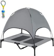 a.fati elevated dog bed with cooling canopy: ideal for large dogs - perfect for 🐶 outdoor & indoor use, camping, traveling, beach, and training - includes removable shade tent and portable bag logo