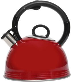 img 3 attached to 🔴 Copco 2.1 Quart Whistling Tea Kettle in Vibrant Red with Glossy Finish