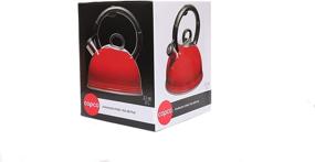 img 2 attached to 🔴 Copco 2.1 Quart Whistling Tea Kettle in Vibrant Red with Glossy Finish