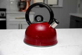 img 1 attached to 🔴 Copco 2.1 Quart Whistling Tea Kettle in Vibrant Red with Glossy Finish