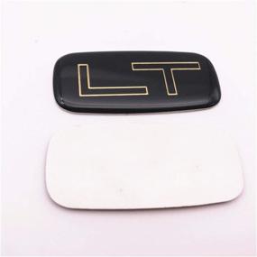 img 2 attached to Pair of Custom LT Badge Trunk Side Emblem Stickers for 1997-2006 Silverado Tahoe Suburban: Aluminum with Epoxy Resin, Black and Gold