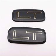 pair of custom lt badge trunk side emblem stickers for 1997-2006 silverado tahoe suburban: aluminum with epoxy resin, black and gold logo