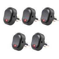 🔴 veanic 5pcs 12v 30 amp red led rocker switch for car truck rv motorcycle boat marine control - waterproof toggle plug (toggle switch a) logo