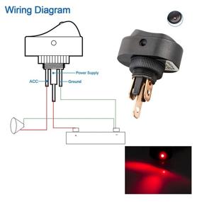 img 3 attached to 🔴 Veanic 5pcs 12V 30 Amp Red LED Rocker Switch for Car Truck RV Motorcycle Boat Marine Control - Waterproof Toggle Plug (Toggle Switch A)