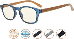 img 3 attached to 👓 Bamboo-inspired Women's Computer Reading Glasses: Arms with Blue Light Filter & UV Protection