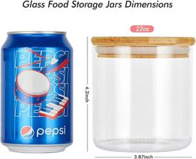 img 3 attached to SXUDA 3 Pack Glass Food Storage Jars Containers with Airtight Bamboo Lids - 22 OZ High Borosilicate Glass Canisters for Tea, Coffee, Flour, Sugar, Candy, Cookie, Spice, and More