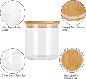 img 2 attached to SXUDA 3 Pack Glass Food Storage Jars Containers with Airtight Bamboo Lids - 22 OZ High Borosilicate Glass Canisters for Tea, Coffee, Flour, Sugar, Candy, Cookie, Spice, and More